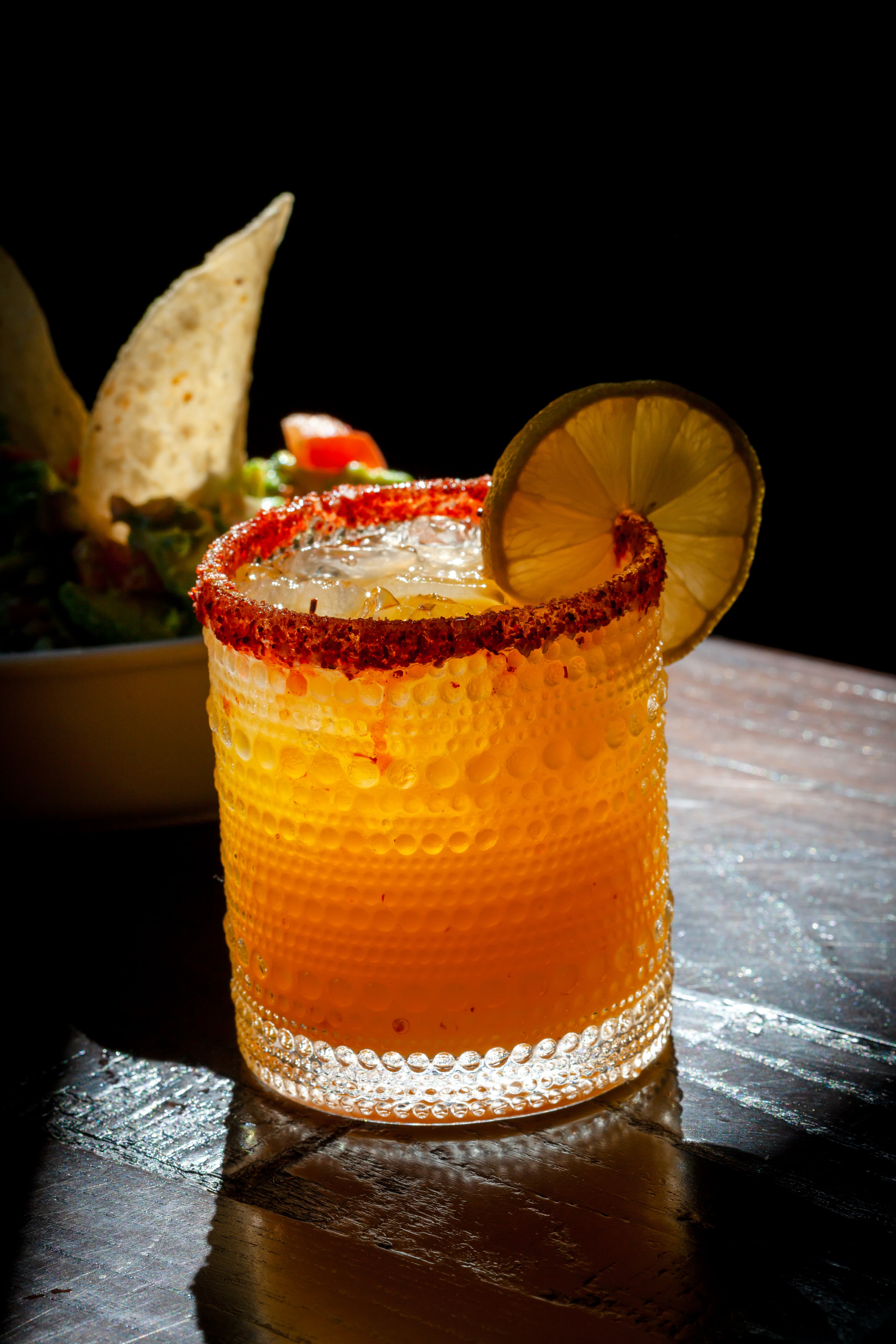 Spicy margarita with chili rim