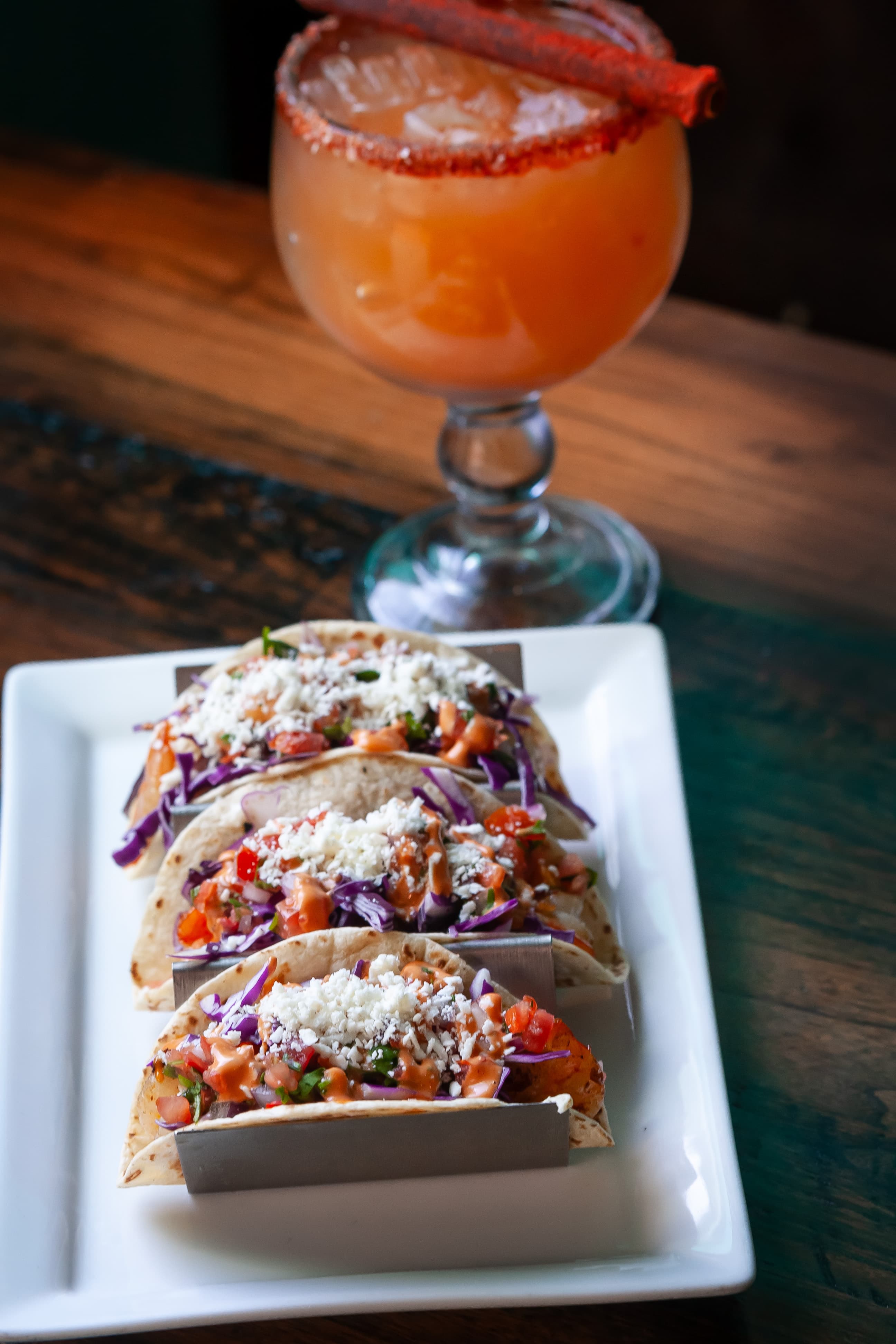 Tacos Chipotle with shrimp