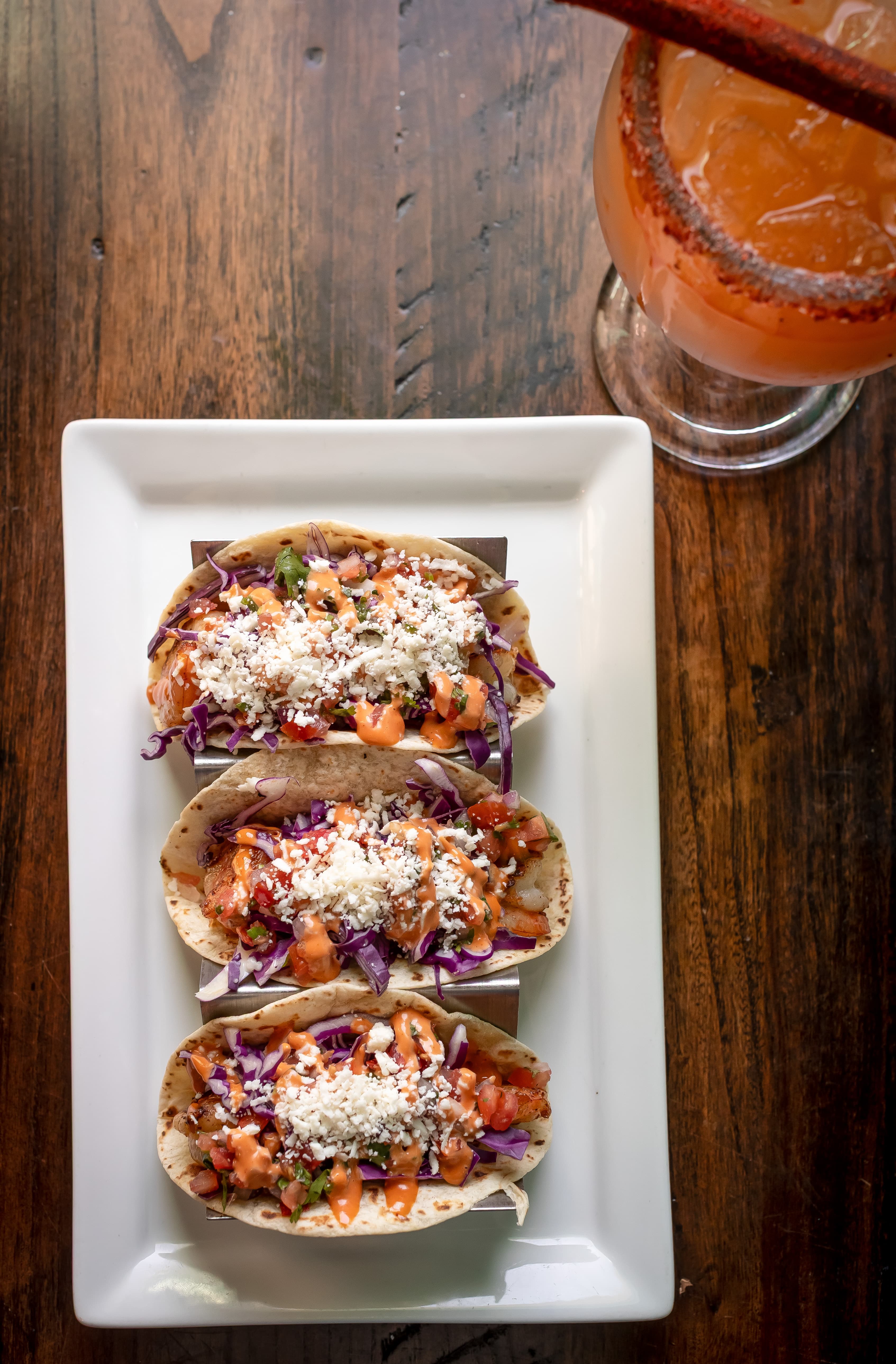Tacos Chipotle with shrimp